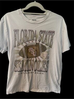 Hollister Light Blue Relaxed Fit Tee with Logo Print
